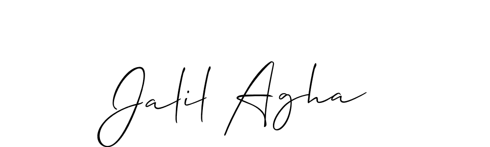 Similarly Allison_Script is the best handwritten signature design. Signature creator online .You can use it as an online autograph creator for name Jalil Agha. Jalil Agha signature style 2 images and pictures png