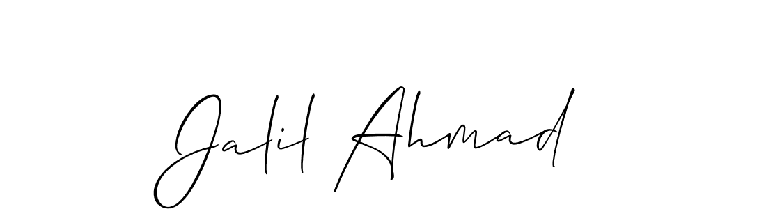 Jalil Ahmad stylish signature style. Best Handwritten Sign (Allison_Script) for my name. Handwritten Signature Collection Ideas for my name Jalil Ahmad. Jalil Ahmad signature style 2 images and pictures png