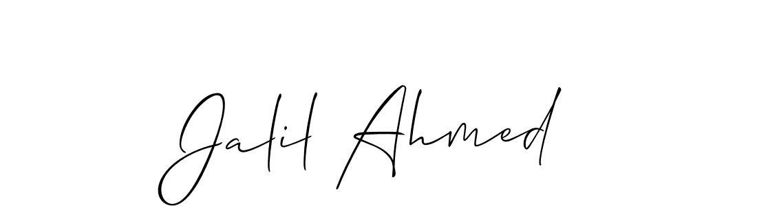 How to Draw Jalil Ahmed signature style? Allison_Script is a latest design signature styles for name Jalil Ahmed. Jalil Ahmed signature style 2 images and pictures png