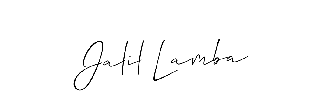 You can use this online signature creator to create a handwritten signature for the name Jalil Lamba. This is the best online autograph maker. Jalil Lamba signature style 2 images and pictures png