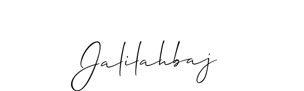 Design your own signature with our free online signature maker. With this signature software, you can create a handwritten (Allison_Script) signature for name Jalilahbaj. Jalilahbaj signature style 2 images and pictures png