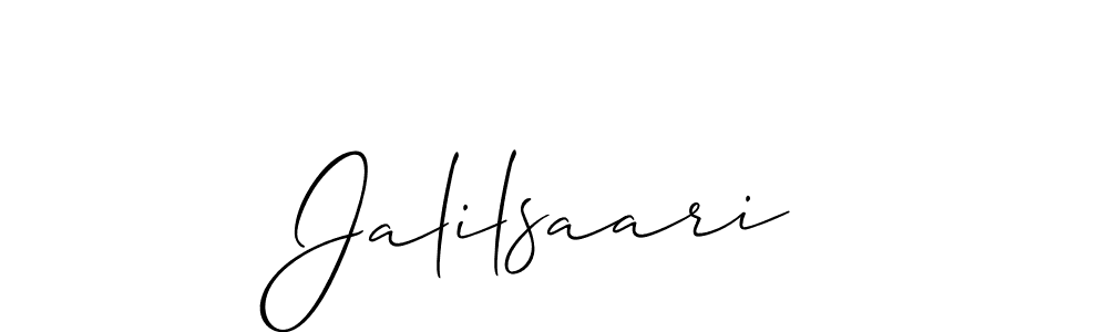 if you are searching for the best signature style for your name Jalilsaari. so please give up your signature search. here we have designed multiple signature styles  using Allison_Script. Jalilsaari signature style 2 images and pictures png