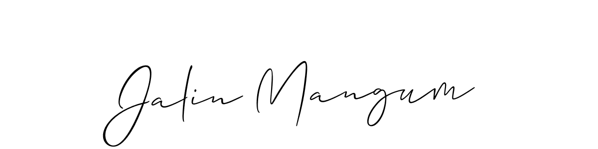How to make Jalin Mangum name signature. Use Allison_Script style for creating short signs online. This is the latest handwritten sign. Jalin Mangum signature style 2 images and pictures png