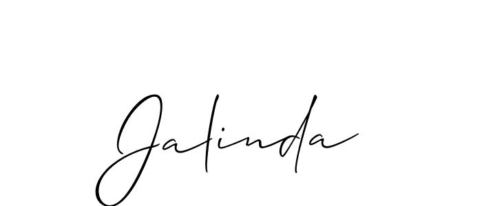 Use a signature maker to create a handwritten signature online. With this signature software, you can design (Allison_Script) your own signature for name Jalinda. Jalinda signature style 2 images and pictures png