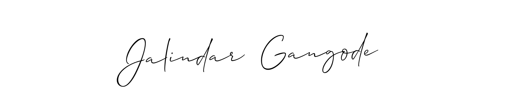 Similarly Allison_Script is the best handwritten signature design. Signature creator online .You can use it as an online autograph creator for name Jalindar  Gangode. Jalindar  Gangode signature style 2 images and pictures png