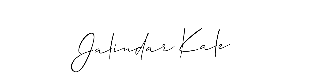 Allison_Script is a professional signature style that is perfect for those who want to add a touch of class to their signature. It is also a great choice for those who want to make their signature more unique. Get Jalindar Kale name to fancy signature for free. Jalindar Kale signature style 2 images and pictures png