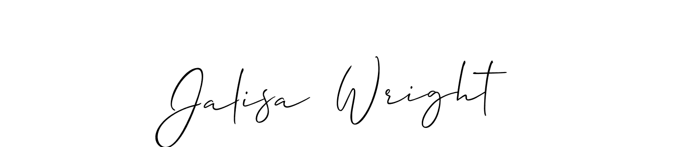 The best way (Allison_Script) to make a short signature is to pick only two or three words in your name. The name Jalisa  Wright include a total of six letters. For converting this name. Jalisa  Wright signature style 2 images and pictures png