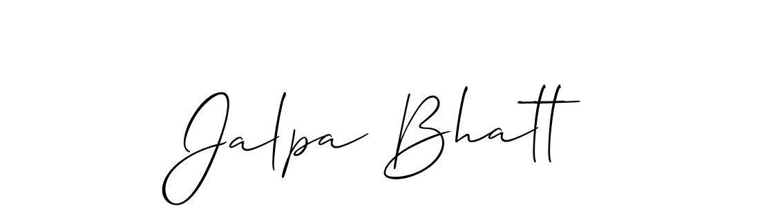 Allison_Script is a professional signature style that is perfect for those who want to add a touch of class to their signature. It is also a great choice for those who want to make their signature more unique. Get Jalpa Bhatt name to fancy signature for free. Jalpa Bhatt signature style 2 images and pictures png