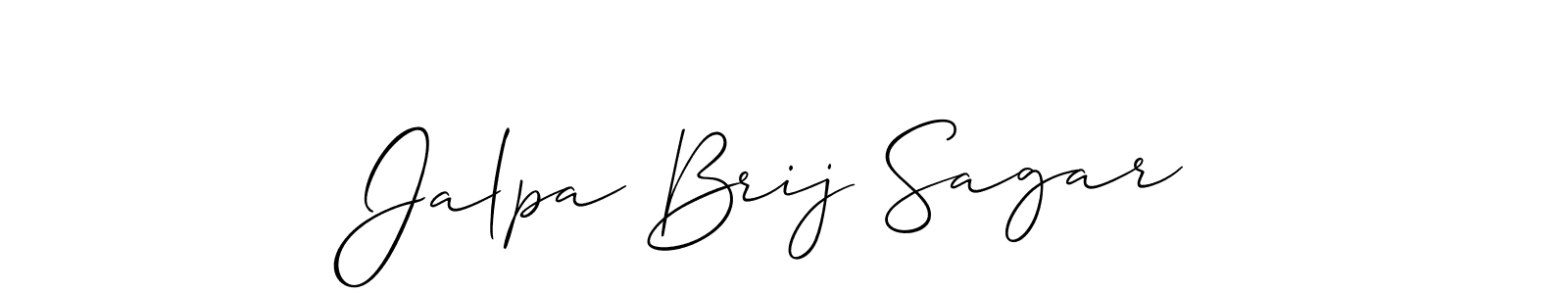 How to make Jalpa Brij Sagar name signature. Use Allison_Script style for creating short signs online. This is the latest handwritten sign. Jalpa Brij Sagar signature style 2 images and pictures png