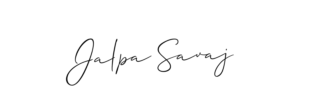 Make a short Jalpa Savaj signature style. Manage your documents anywhere anytime using Allison_Script. Create and add eSignatures, submit forms, share and send files easily. Jalpa Savaj signature style 2 images and pictures png