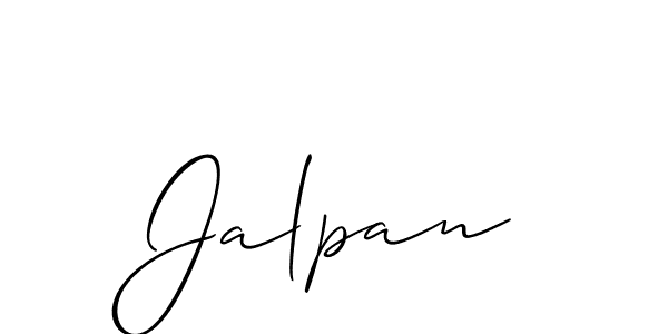Use a signature maker to create a handwritten signature online. With this signature software, you can design (Allison_Script) your own signature for name Jalpan. Jalpan signature style 2 images and pictures png