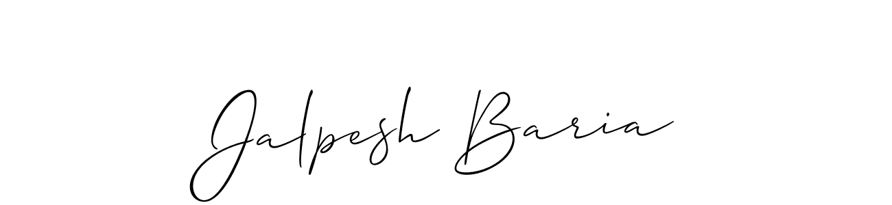 Create a beautiful signature design for name Jalpesh Baria. With this signature (Allison_Script) fonts, you can make a handwritten signature for free. Jalpesh Baria signature style 2 images and pictures png
