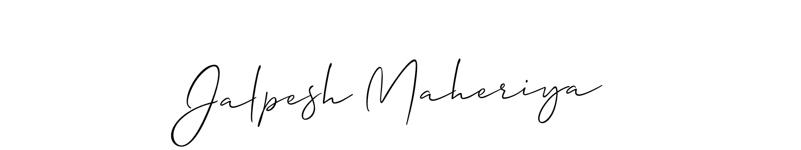 How to make Jalpesh Maheriya name signature. Use Allison_Script style for creating short signs online. This is the latest handwritten sign. Jalpesh Maheriya signature style 2 images and pictures png