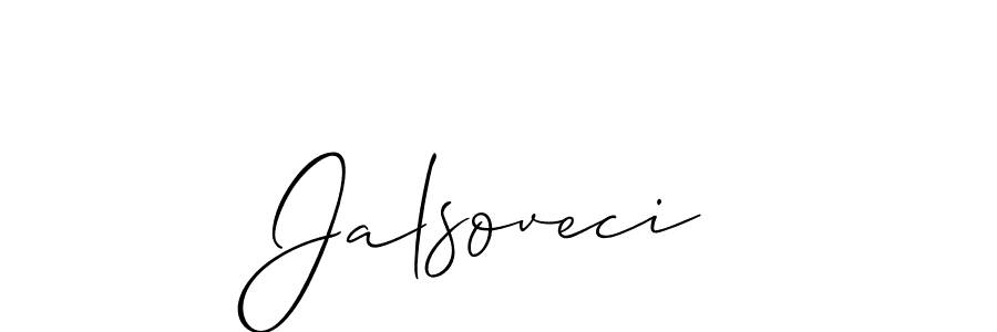 Use a signature maker to create a handwritten signature online. With this signature software, you can design (Allison_Script) your own signature for name Jalsoveci. Jalsoveci signature style 2 images and pictures png