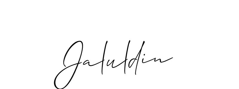Also we have Jaluldin name is the best signature style. Create professional handwritten signature collection using Allison_Script autograph style. Jaluldin signature style 2 images and pictures png