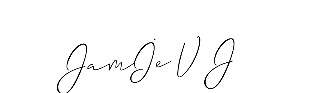 How to make Jamİe V J signature? Allison_Script is a professional autograph style. Create handwritten signature for Jamİe V J name. Jamİe V J signature style 2 images and pictures png