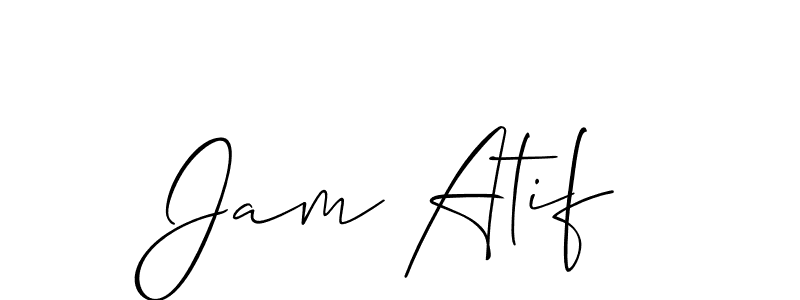 Allison_Script is a professional signature style that is perfect for those who want to add a touch of class to their signature. It is also a great choice for those who want to make their signature more unique. Get Jam Atif name to fancy signature for free. Jam Atif signature style 2 images and pictures png