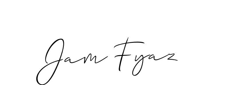 Create a beautiful signature design for name Jam Fyaz. With this signature (Allison_Script) fonts, you can make a handwritten signature for free. Jam Fyaz signature style 2 images and pictures png