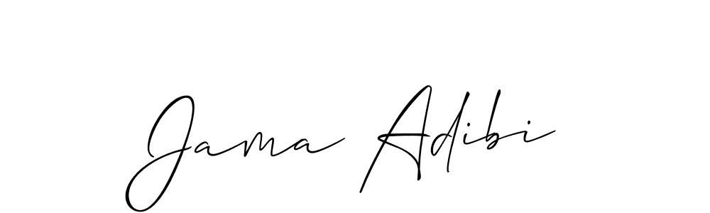 Design your own signature with our free online signature maker. With this signature software, you can create a handwritten (Allison_Script) signature for name Jama Adibi. Jama Adibi signature style 2 images and pictures png