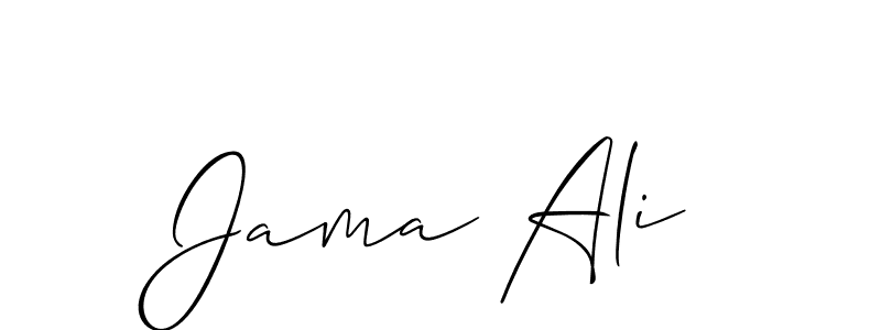 The best way (Allison_Script) to make a short signature is to pick only two or three words in your name. The name Jama Ali include a total of six letters. For converting this name. Jama Ali signature style 2 images and pictures png