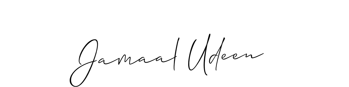 Jamaal Udeen stylish signature style. Best Handwritten Sign (Allison_Script) for my name. Handwritten Signature Collection Ideas for my name Jamaal Udeen. Jamaal Udeen signature style 2 images and pictures png