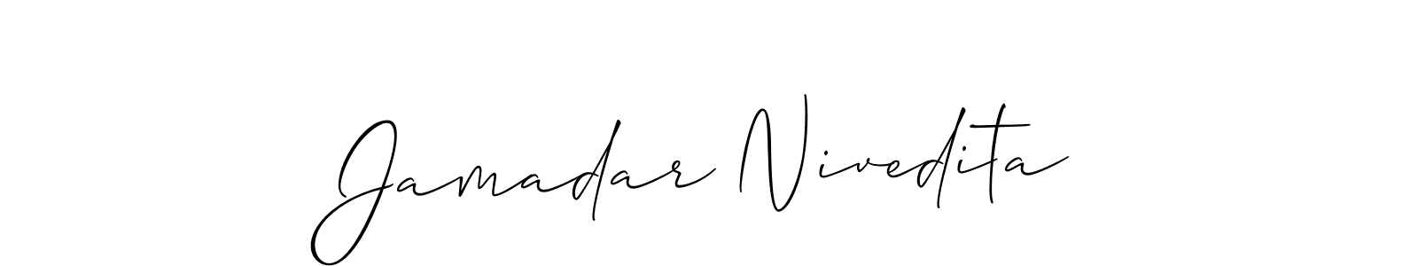 Make a beautiful signature design for name Jamadar Nivedita. With this signature (Allison_Script) style, you can create a handwritten signature for free. Jamadar Nivedita signature style 2 images and pictures png