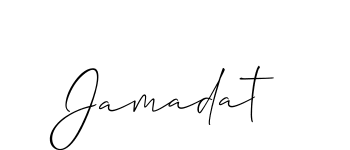 Jamadat stylish signature style. Best Handwritten Sign (Allison_Script) for my name. Handwritten Signature Collection Ideas for my name Jamadat. Jamadat signature style 2 images and pictures png