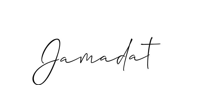 Jamadat stylish signature style. Best Handwritten Sign (Allison_Script) for my name. Handwritten Signature Collection Ideas for my name Jamadat. Jamadat signature style 2 images and pictures png