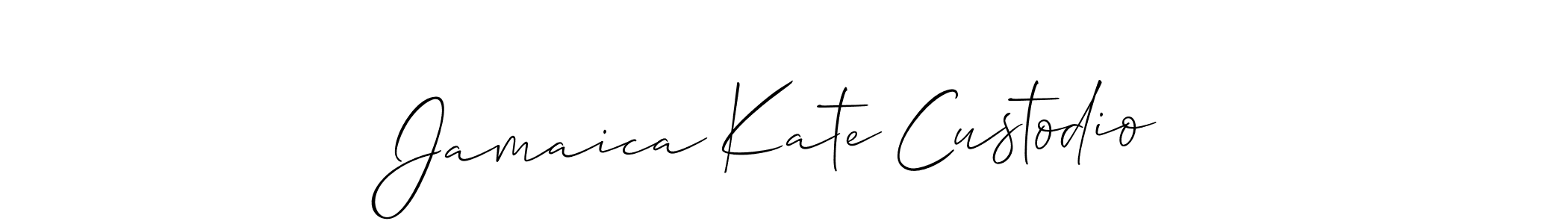 Create a beautiful signature design for name Jamaica Kate Custodio. With this signature (Allison_Script) fonts, you can make a handwritten signature for free. Jamaica Kate Custodio signature style 2 images and pictures png