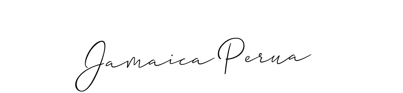 Make a beautiful signature design for name Jamaica Perua. With this signature (Allison_Script) style, you can create a handwritten signature for free. Jamaica Perua signature style 2 images and pictures png