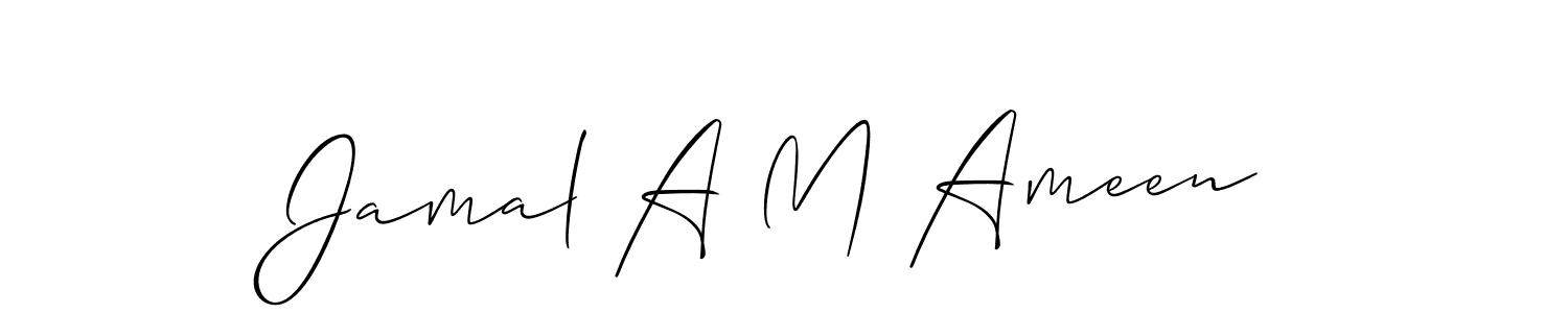 How to make Jamal A M Ameen name signature. Use Allison_Script style for creating short signs online. This is the latest handwritten sign. Jamal A M Ameen signature style 2 images and pictures png