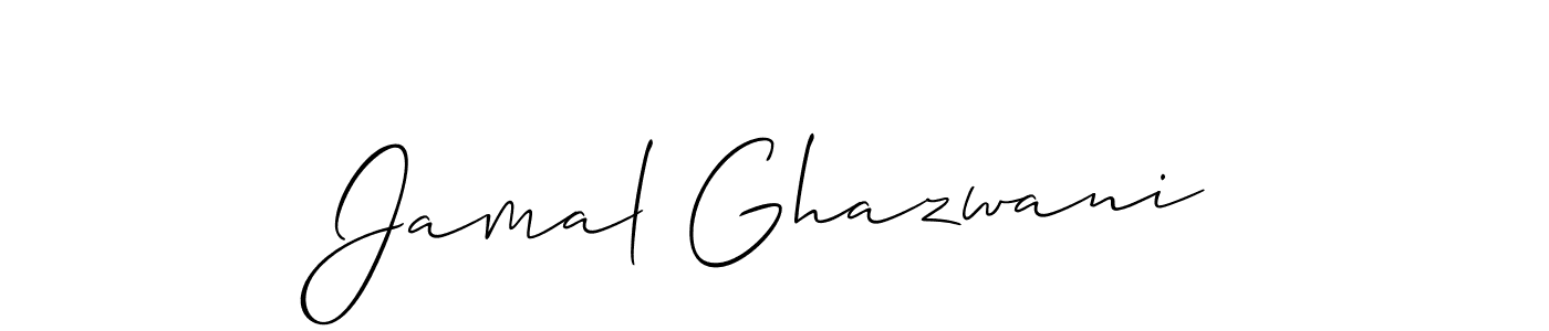 Use a signature maker to create a handwritten signature online. With this signature software, you can design (Allison_Script) your own signature for name Jamal Ghazwani. Jamal Ghazwani signature style 2 images and pictures png