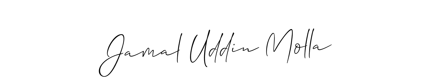 Create a beautiful signature design for name Jamal Uddin Molla. With this signature (Allison_Script) fonts, you can make a handwritten signature for free. Jamal Uddin Molla signature style 2 images and pictures png