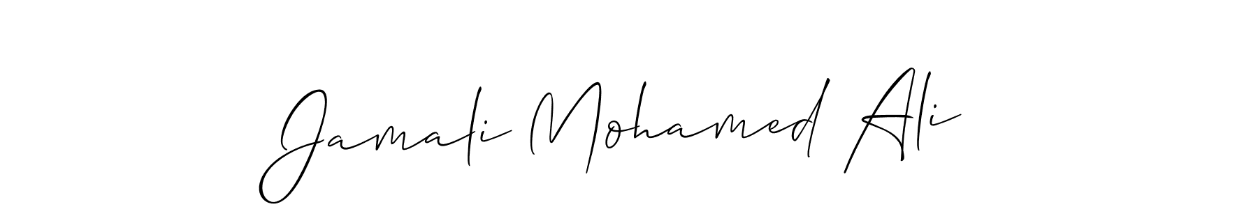 This is the best signature style for the Jamali Mohamed Ali name. Also you like these signature font (Allison_Script). Mix name signature. Jamali Mohamed Ali signature style 2 images and pictures png