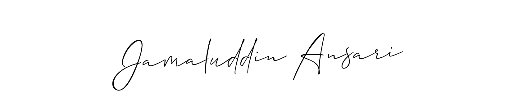 Similarly Allison_Script is the best handwritten signature design. Signature creator online .You can use it as an online autograph creator for name Jamaluddin Ansari. Jamaluddin Ansari signature style 2 images and pictures png