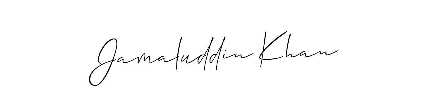 It looks lik you need a new signature style for name Jamaluddin Khan. Design unique handwritten (Allison_Script) signature with our free signature maker in just a few clicks. Jamaluddin Khan signature style 2 images and pictures png
