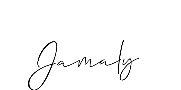 if you are searching for the best signature style for your name Jamaly. so please give up your signature search. here we have designed multiple signature styles  using Allison_Script. Jamaly signature style 2 images and pictures png