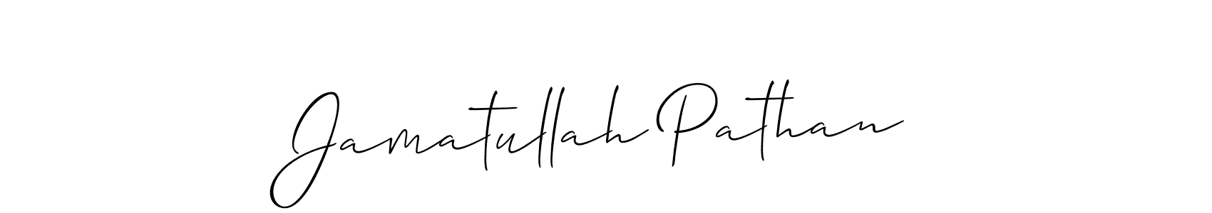 How to make Jamatullah Pathan signature? Allison_Script is a professional autograph style. Create handwritten signature for Jamatullah Pathan name. Jamatullah Pathan signature style 2 images and pictures png