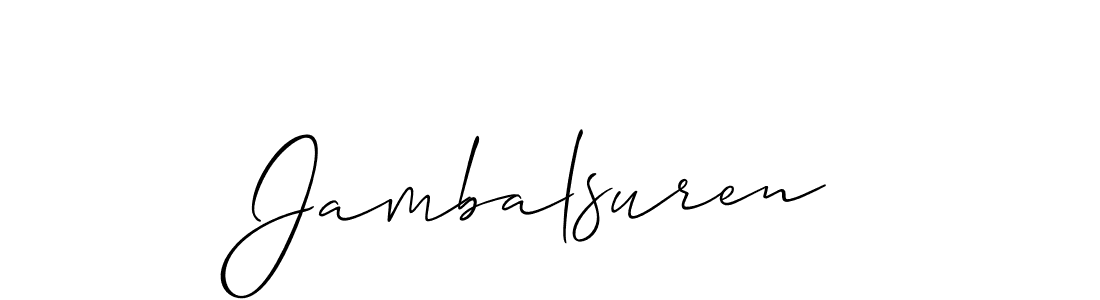 Allison_Script is a professional signature style that is perfect for those who want to add a touch of class to their signature. It is also a great choice for those who want to make their signature more unique. Get Jambalsuren name to fancy signature for free. Jambalsuren signature style 2 images and pictures png