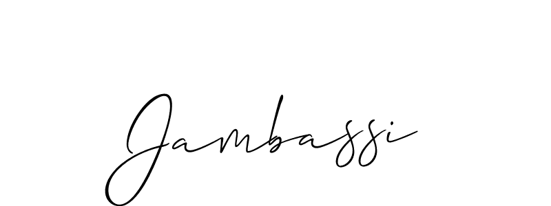 How to Draw Jambassi signature style? Allison_Script is a latest design signature styles for name Jambassi. Jambassi signature style 2 images and pictures png