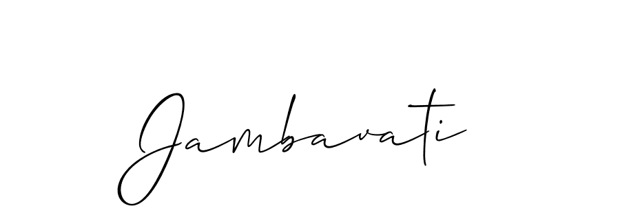 Make a beautiful signature design for name Jambavati. With this signature (Allison_Script) style, you can create a handwritten signature for free. Jambavati signature style 2 images and pictures png