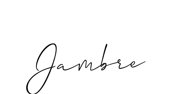 Also we have Jambre name is the best signature style. Create professional handwritten signature collection using Allison_Script autograph style. Jambre signature style 2 images and pictures png