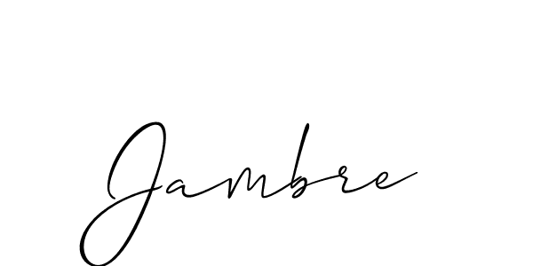 Also we have Jambre name is the best signature style. Create professional handwritten signature collection using Allison_Script autograph style. Jambre signature style 2 images and pictures png