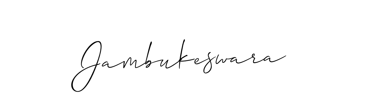 The best way (Allison_Script) to make a short signature is to pick only two or three words in your name. The name Jambukeswara include a total of six letters. For converting this name. Jambukeswara signature style 2 images and pictures png
