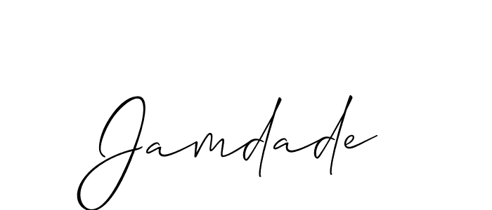 if you are searching for the best signature style for your name Jamdade. so please give up your signature search. here we have designed multiple signature styles  using Allison_Script. Jamdade signature style 2 images and pictures png