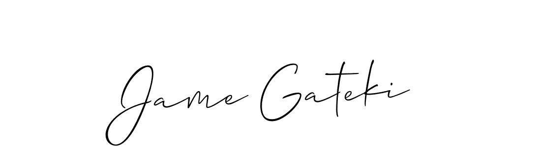 How to Draw Jame Gateki signature style? Allison_Script is a latest design signature styles for name Jame Gateki. Jame Gateki signature style 2 images and pictures png