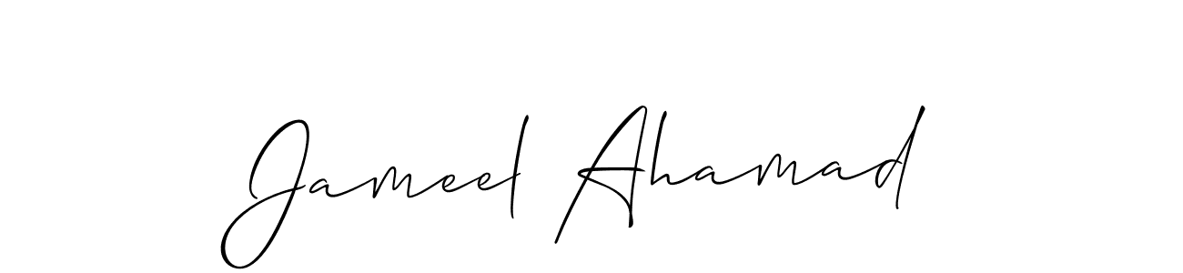 You should practise on your own different ways (Allison_Script) to write your name (Jameel Ahamad) in signature. don't let someone else do it for you. Jameel Ahamad signature style 2 images and pictures png