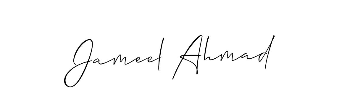 Allison_Script is a professional signature style that is perfect for those who want to add a touch of class to their signature. It is also a great choice for those who want to make their signature more unique. Get Jameel Ahmad name to fancy signature for free. Jameel Ahmad signature style 2 images and pictures png