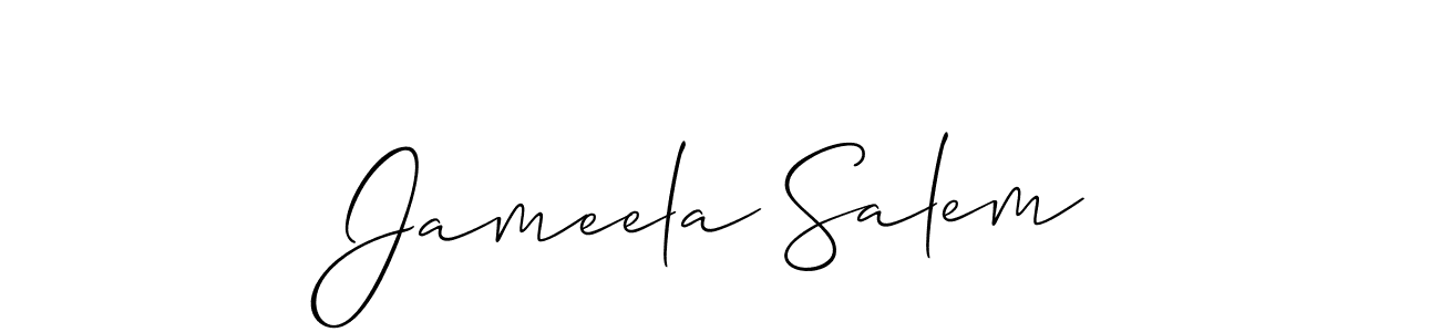 if you are searching for the best signature style for your name Jameela Salem. so please give up your signature search. here we have designed multiple signature styles  using Allison_Script. Jameela Salem signature style 2 images and pictures png