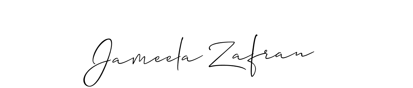 Design your own signature with our free online signature maker. With this signature software, you can create a handwritten (Allison_Script) signature for name Jameela Zafran. Jameela Zafran signature style 2 images and pictures png